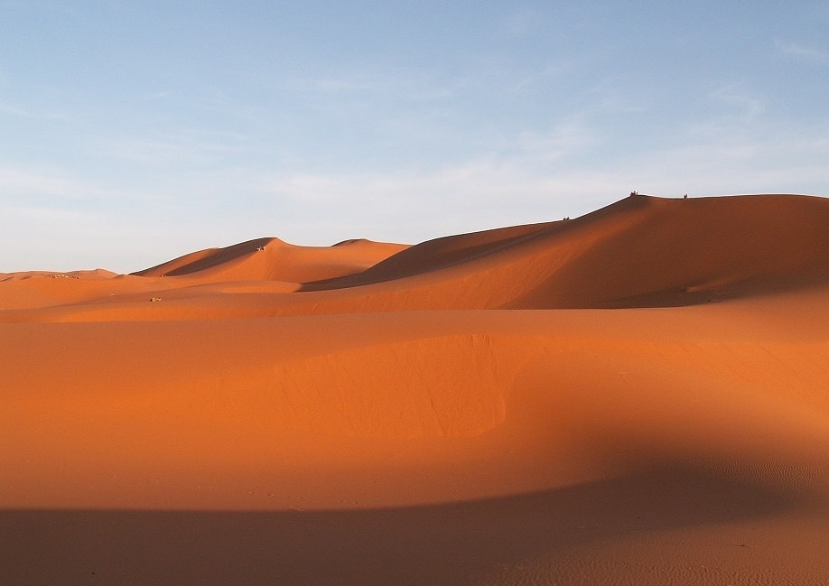 A red sand dune in the desert